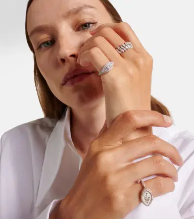 Kamyen 18kt white gold and enamel ring with diamonds | Thumbnail 3