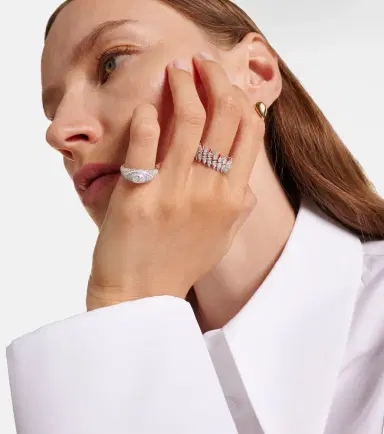 Kamyen 18kt white gold and enamel ring with diamonds | Thumbnail 4