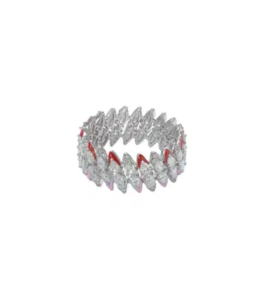 Kamyen 18kt white gold and enamel ring with diamonds | Thumbnail 1