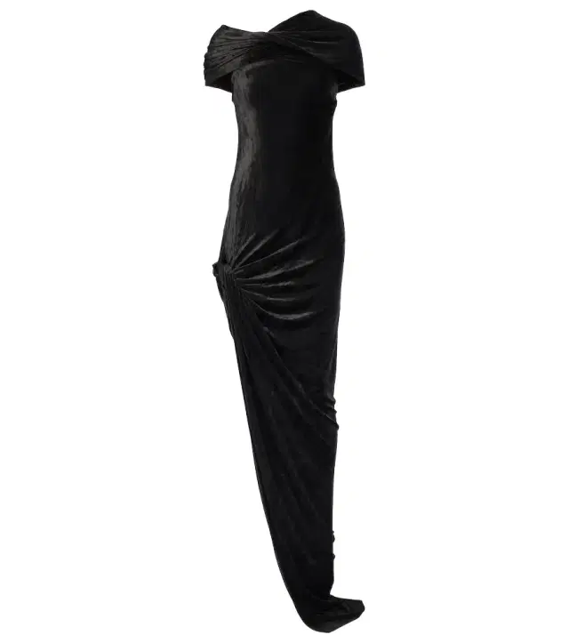 Rick Owens Lola asymmetric velvet gown