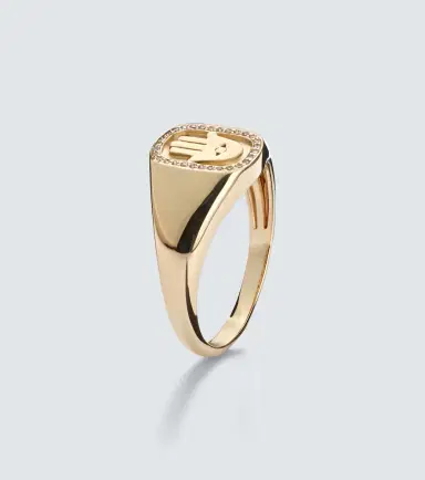 Sydney Evan Hamsa Icon 14kt yellow gold ring with diamonds | Thumbnail 2 Sydney Evan Hamsa Icon 14kt yellow gold ring with diamonds | Thumbnail 2