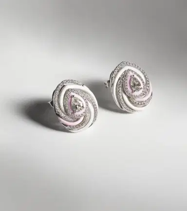 Kamyen Oceane 18kt white gold earrings with enamel and diamonds | Thumbnail 3 Kamyen Oceane 18kt white gold earrings with enamel and diamonds | Thumbnail 3