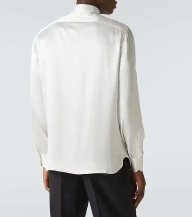 Rubinacci Silk satin tuxedo shirt | Thumbnail 2