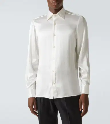 Rubinacci Silk satin tuxedo shirt | Thumbnail 6