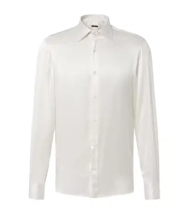 Rubinacci Silk satin tuxedo shirt | Thumbnail 1