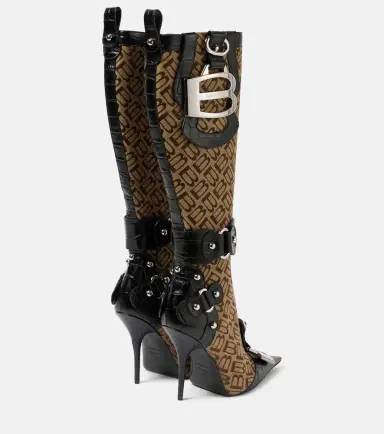 Balenciaga Essex leather-trimmed knee-high boots | Thumbnail 2