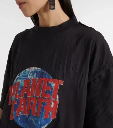 Balenciaga Planet Earth cotton jersey T-shirt | Thumbnail 2
