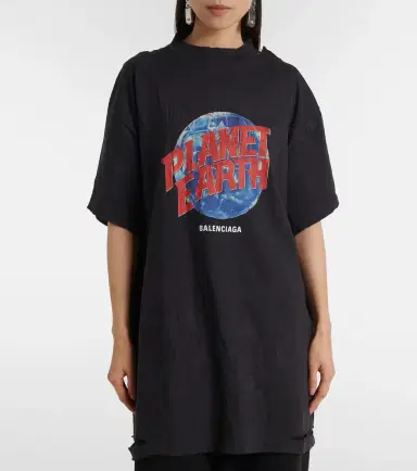 Balenciaga Planet Earth cotton jersey T-shirt | Thumbnail 5