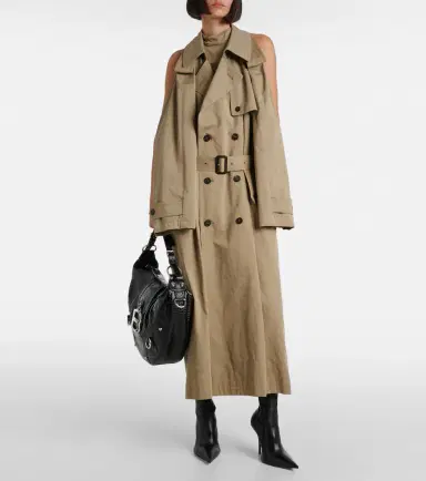 Balenciaga Suspended Trench cotton twill midi dress | Thumbnail 5