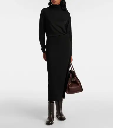 The Row Matias wool-blend midi skirt | Thumbnail 3