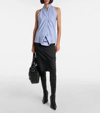 Balenciaga Striped deconstructed cotton top | Thumbnail 2