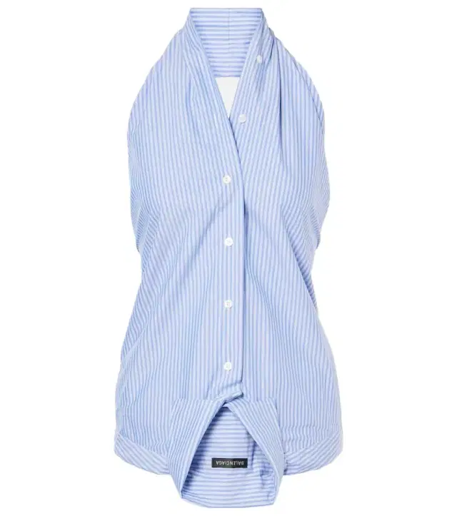 Striped deconstructed cotton top