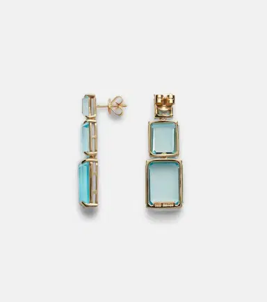 Mateo Arithmetic Composition 14kt gold drop earrings with topaz | Thumbnail 2 Mateo Arithmetic Composition 14kt gold drop earrings with topaz | Thumbnail 2
