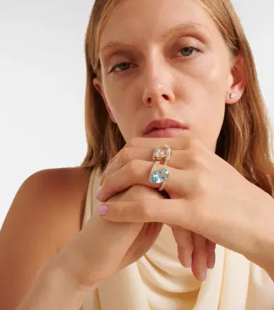 Mateo Slanted 14kt gold ring with topaz and diamonds | Thumbnail 4 Mateo Slanted 14kt gold ring with topaz and diamonds | Thumbnail 4