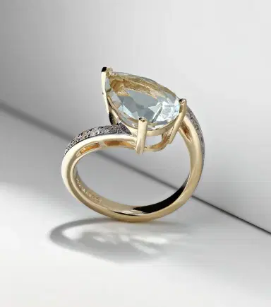 Mateo Slanted 14kt gold ring with amethyst and diamonds | Thumbnail 5