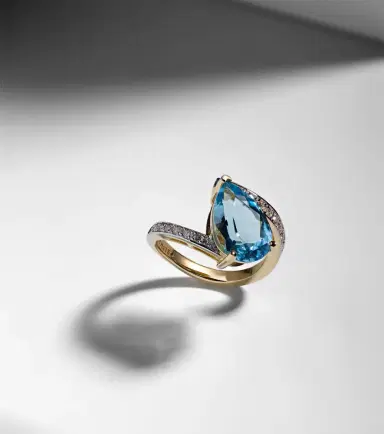 Mateo Slanted 14kt gold ring with topaz and diamonds | Thumbnail 5 Mateo Slanted 14kt gold ring with topaz and diamonds | Thumbnail 5