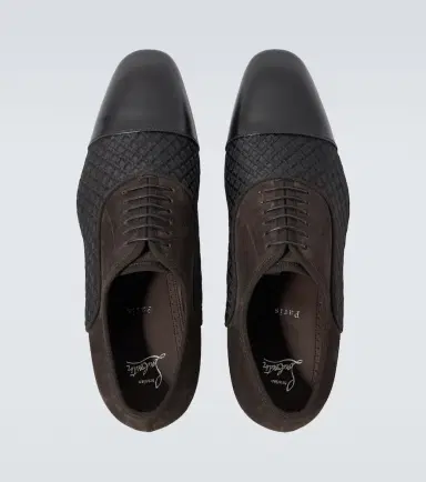 Christian Louboutin Greggo leather-trimmed Oxford shoes | Thumbnail 2 Christian Louboutin Greggo leather-trimmed Oxford shoes | Thumbnail 2