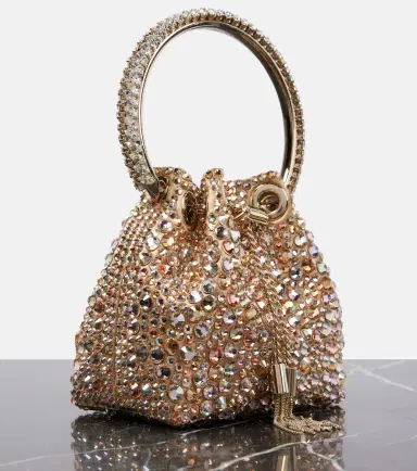 Jimmy Choo Bon Bon Micro embellished satin bucket bag | Thumbnail 3