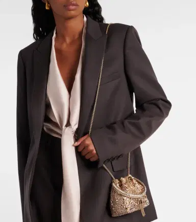 Jimmy Choo Bon Bon Micro embellished satin bucket bag | Thumbnail 7