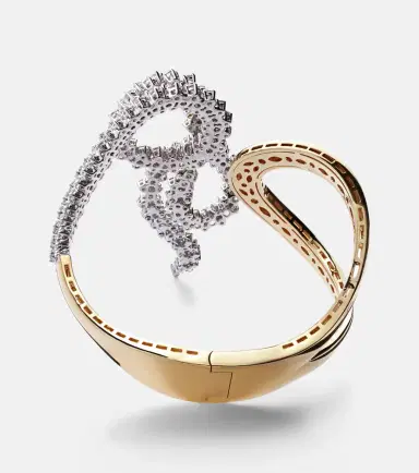 YEPREM Golden Strada 18kt yellow and white gold bangle with diamonds | Thumbnail 2
