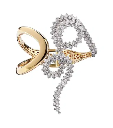 YEPREM Golden Strada 18kt yellow and white gold bangle with diamonds | Thumbnail 1