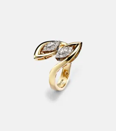 YEPREM Golden Strands 18kt white and yellow gold ring with diamonds | Thumbnail 4