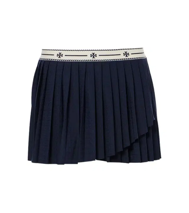 Tory Sport Pleated jacquard jersey tennis skirt