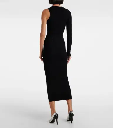 Courreges Courrèges Asymmetric ribbed-knit midi dress | Thumbnail 2