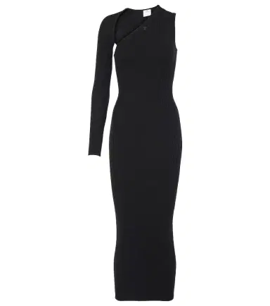 Courreges Courrèges Asymmetric ribbed-knit midi dress | Thumbnail 1