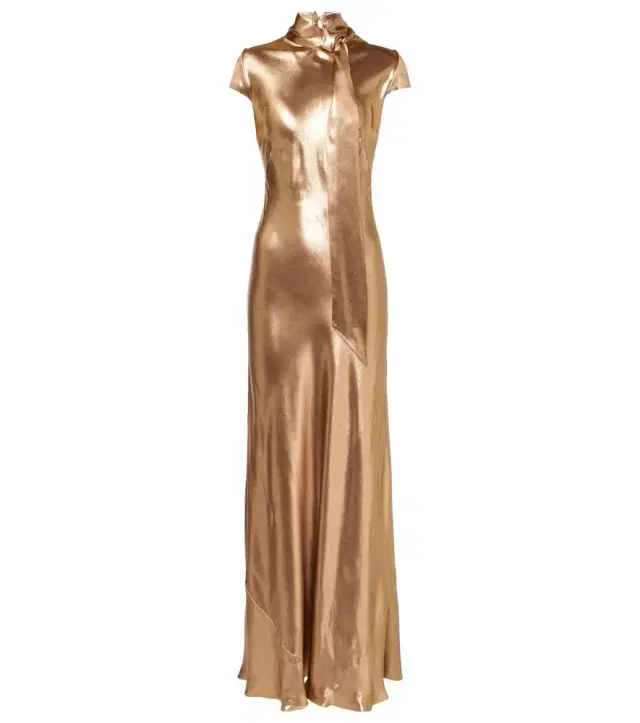Galvan Solar Gaze scarf-detail satin gown