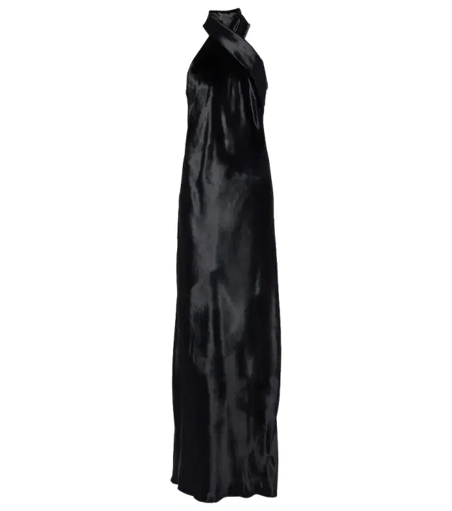 Galvan Pandora halterneck satin gown