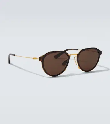 Bottega Veneta Thin Triangle round sunglasses | Thumbnail 3
