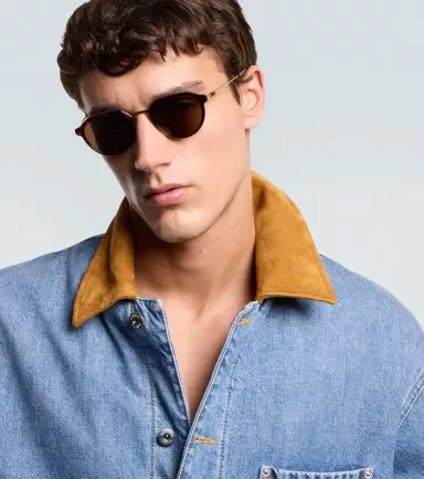 Bottega Veneta Thin Triangle round sunglasses | Thumbnail 5