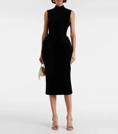 RASARIO Velvet midi dress | Thumbnail 4 RASARIO Velvet midi dress | Thumbnail 4