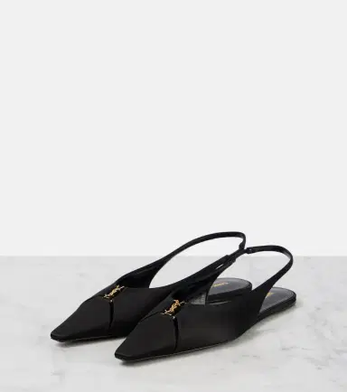 Saint Laurent Babylone crêpe slingback flats | Thumbnail 2 Saint Laurent Babylone crêpe slingback flats | Thumbnail 2