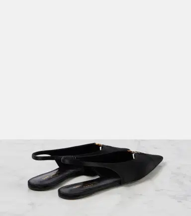 Saint Laurent Babylone crêpe slingback flats | Thumbnail 4 Saint Laurent Babylone crêpe slingback flats | Thumbnail 4