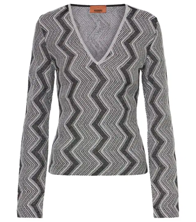Missoni Zig Zag metallic knit sweater