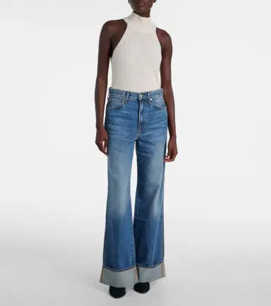 Veronica Beard Taylor high-rise wide-leg jeans | Thumbnail 4