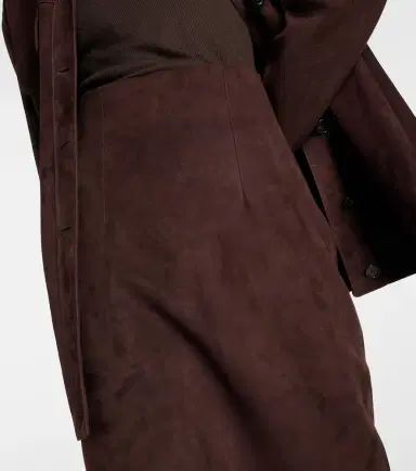 Khaite Loxley suede pencil skirt | Thumbnail 2