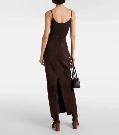 Khaite Loxley suede pencil skirt | Thumbnail 5