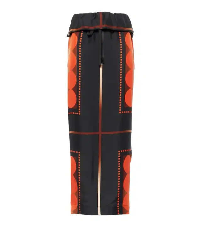 Lilila printed silk maxi skirt