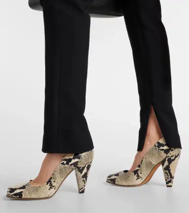 Khaite Lenro satin-trimmed high-rise slim pants | Thumbnail 2 Khaite Lenro satin-trimmed high-rise slim pants | Thumbnail 2