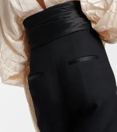 Khaite Lenro satin-trimmed high-rise slim pants | Thumbnail 4 Khaite Lenro satin-trimmed high-rise slim pants | Thumbnail 4