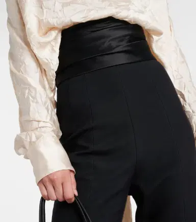 Khaite Lenro satin-trimmed high-rise slim pants | Thumbnail 6 Khaite Lenro satin-trimmed high-rise slim pants | Thumbnail 6