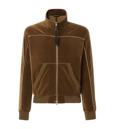 Tom Ford Cotton-blend velvet track jacket | Thumbnail 1 Tom Ford Cotton-blend velvet track jacket | Thumbnail 1