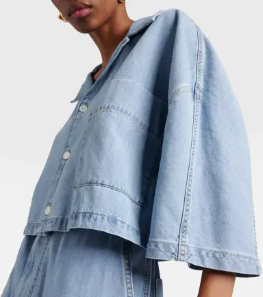 Bottega Veneta Cropped cotton denim shirt | Thumbnail 5 Bottega Veneta Cropped cotton denim shirt | Thumbnail 5