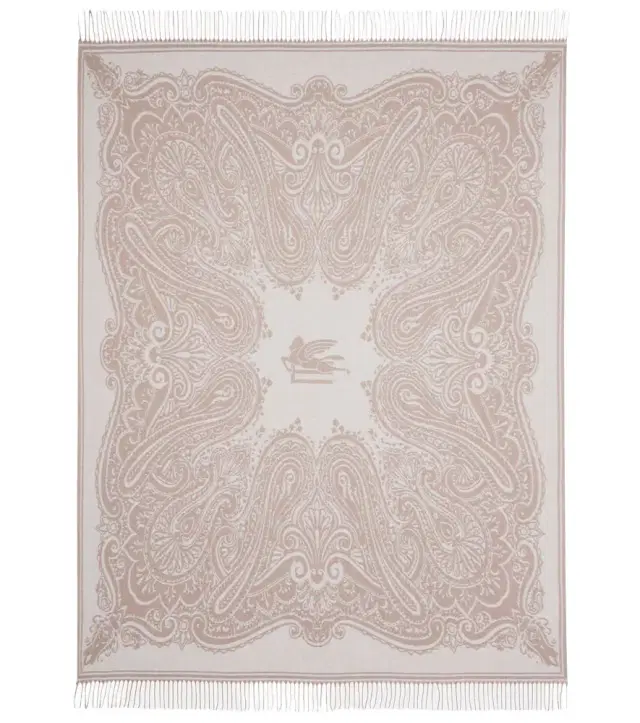 Etro Alocasia fringed wool throw