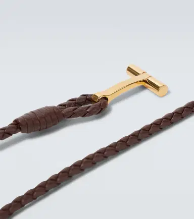 Tom Ford T braided leather bracelet | Thumbnail 2