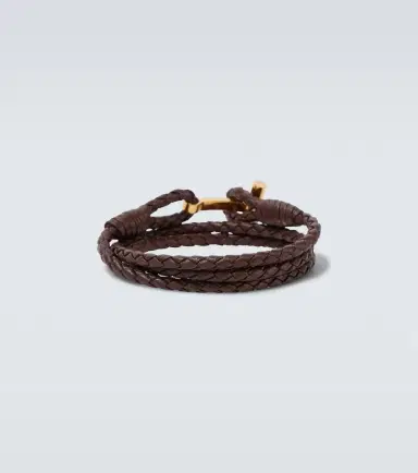Tom Ford T braided leather bracelet | Thumbnail 3