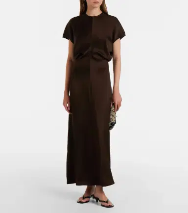 Toteme Draped satin maxi dress | Thumbnail 4